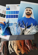 کرک و ابریشم و کارت رنگ محمد بن زاید آل نهیان بافت در گالری فرش نریمانی تبریز