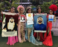 تصاویر تابلو فرش های دستباف چله ابریشم گل ابریشم خلیفه بن زاید آل نهیان و محمد بن زاید آل نهیان فرش نریمانی