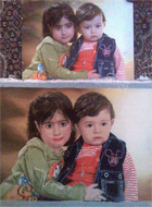 تابلو فرش چهره دختر پسر بچه دستباف تبریز