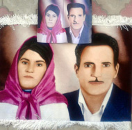 تابلو فرش دستباف چله ابریشم نفیس از عکس قدیمی زن و مرد