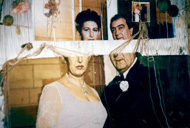 تابلو فرش بافت چهره خانم و آقا روی دار قالی فرش نریمانی تبریز